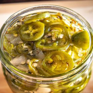 candied jalapenos in mason jar