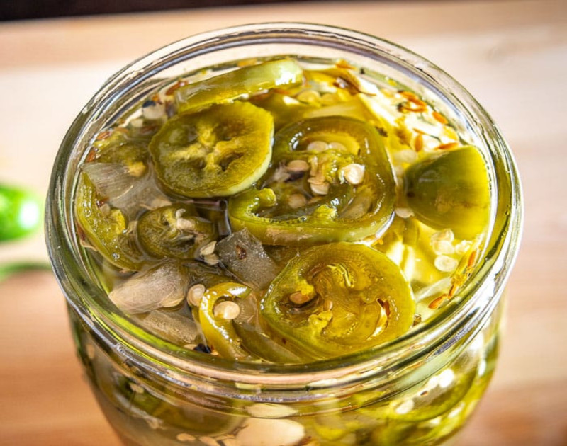 candied jalapenos in mason jar