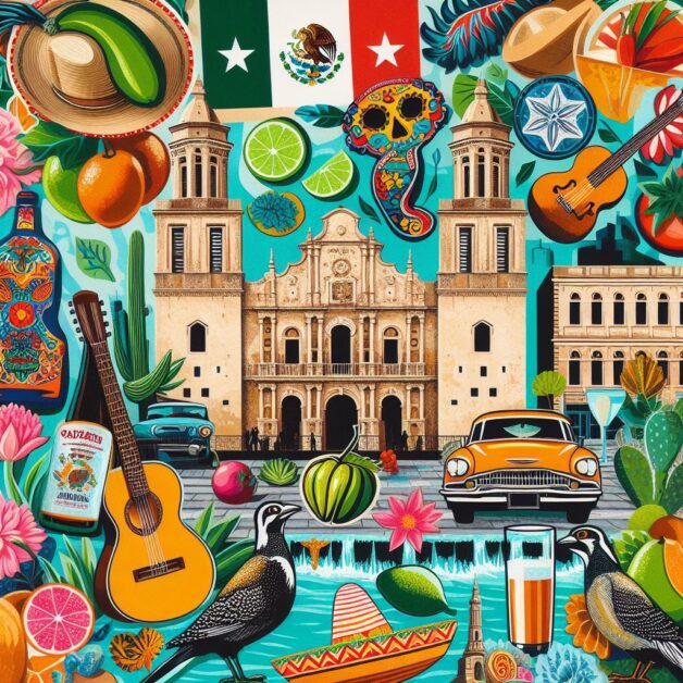 Mexico inspired collage of San Antonio, TX.