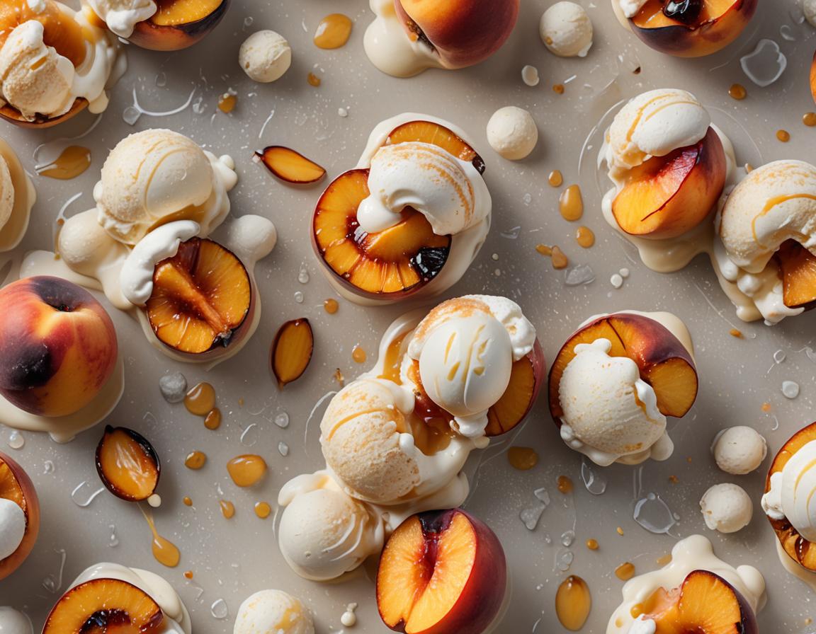 Grilled Peaches with Vanilla Ice Cream