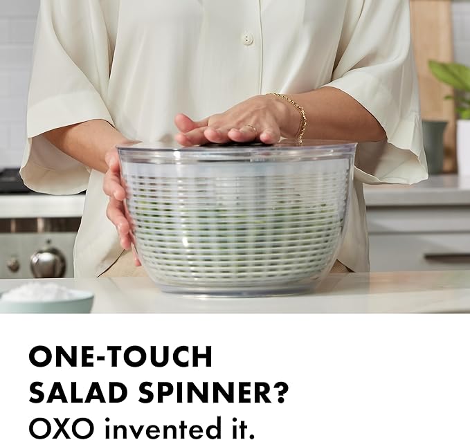 Oxo Good Grips Salad Spinner being used in the kitchen